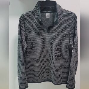 St. John's Bay Charcoal Stripe Long Sleeve Polyester Fleece Pullover
